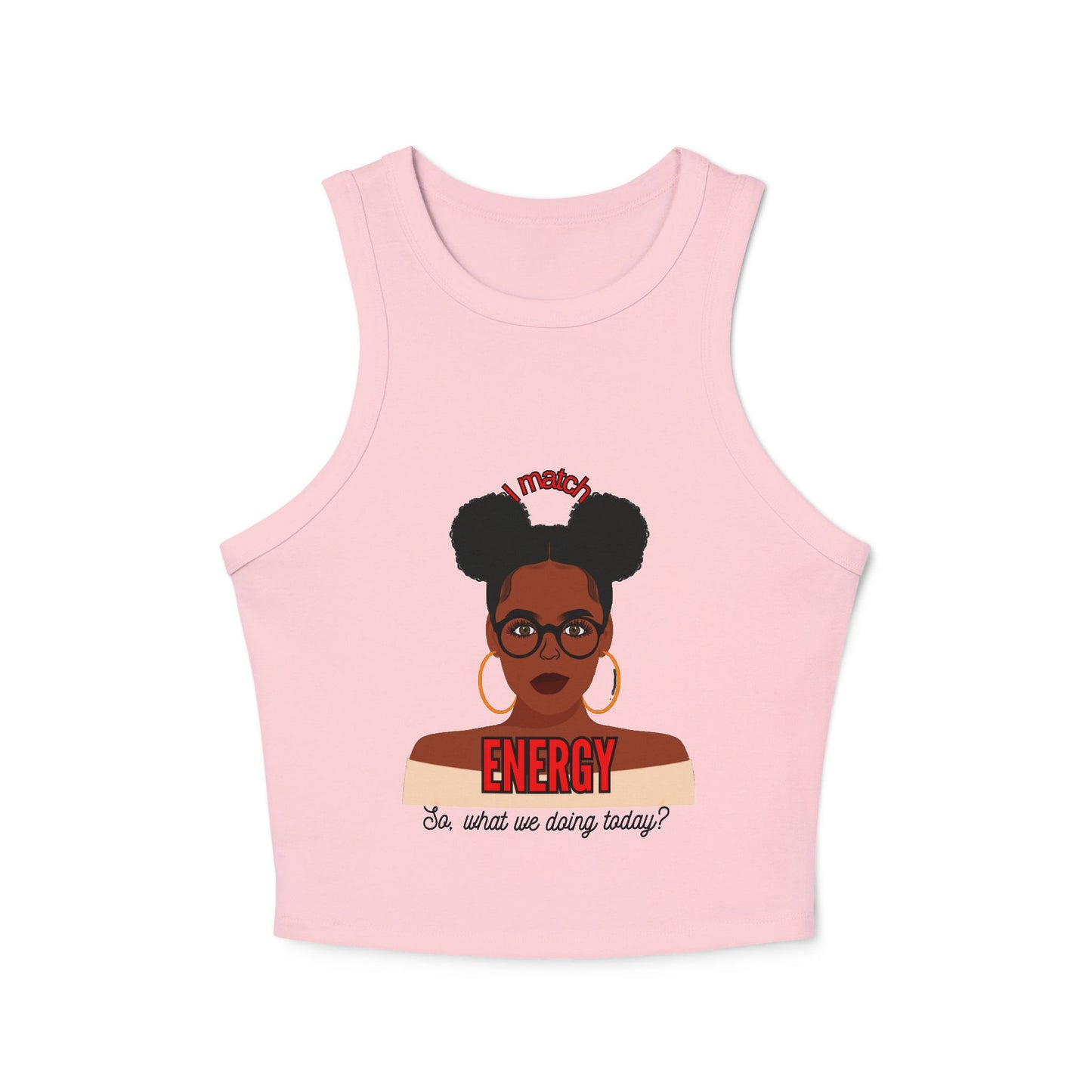 I Match Energy Women's Micro Rib Racer Tank Top,