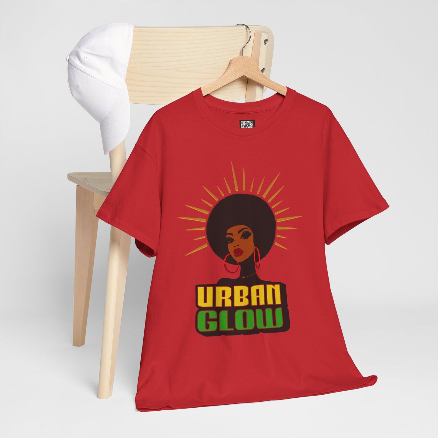 Urban Glow Unisex Heavy Cotton Tee - Afrocentric Streetwear T-Shirt for Her, Juneteenth Casual Wear, Melanin T-Shirts for Women
