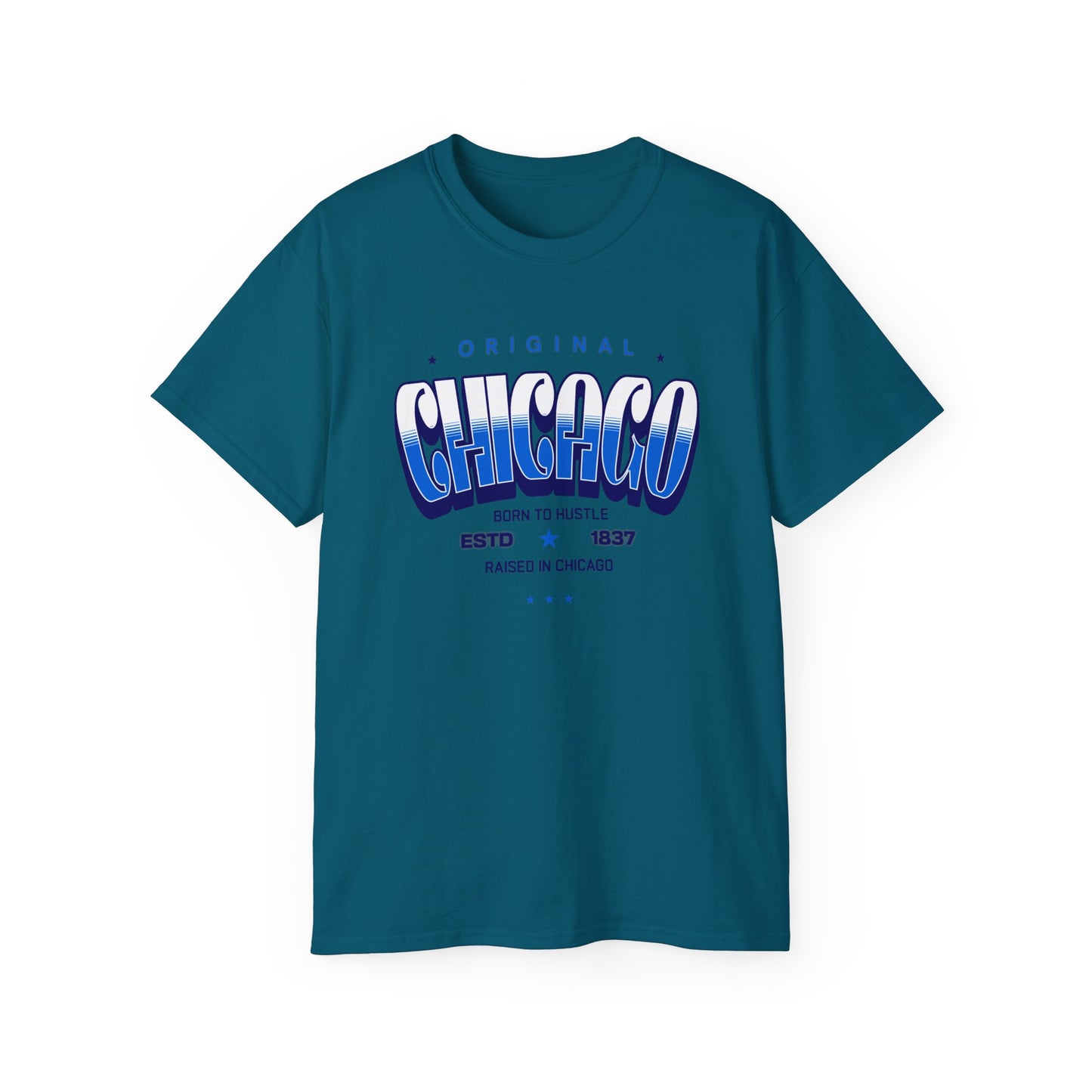 Chicago Hustle Graphic Tee, Streetwear T-Shirt, Gift for Travelers, Chicago Souvenir, Unisex Chicago T-Shirts Casual Wear. Chi-Town Tees