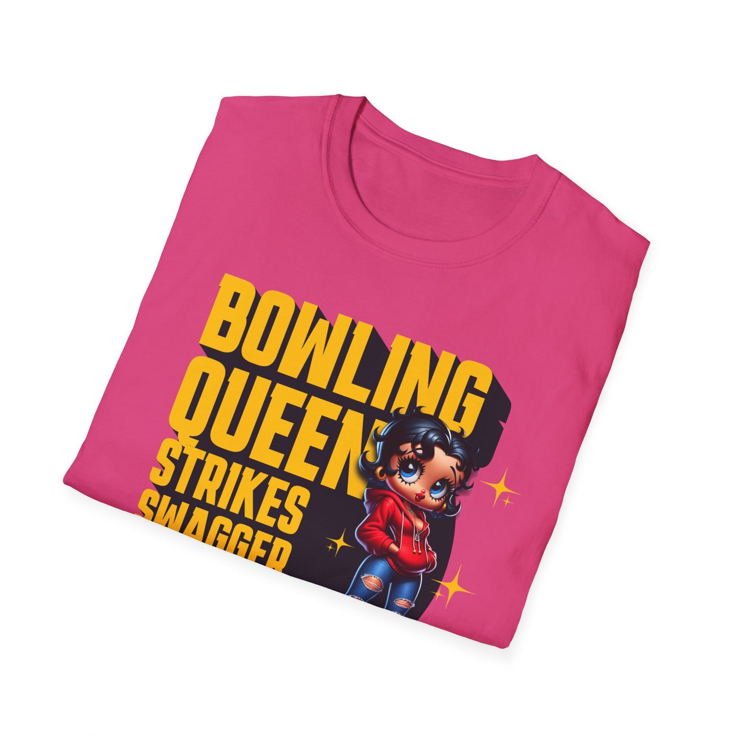 Betty Boop the Bowling Queen T-Shirt, Cute Betty Boop Shirt, Perfect Gift for a Bowler, Strikes Swagger & Beer