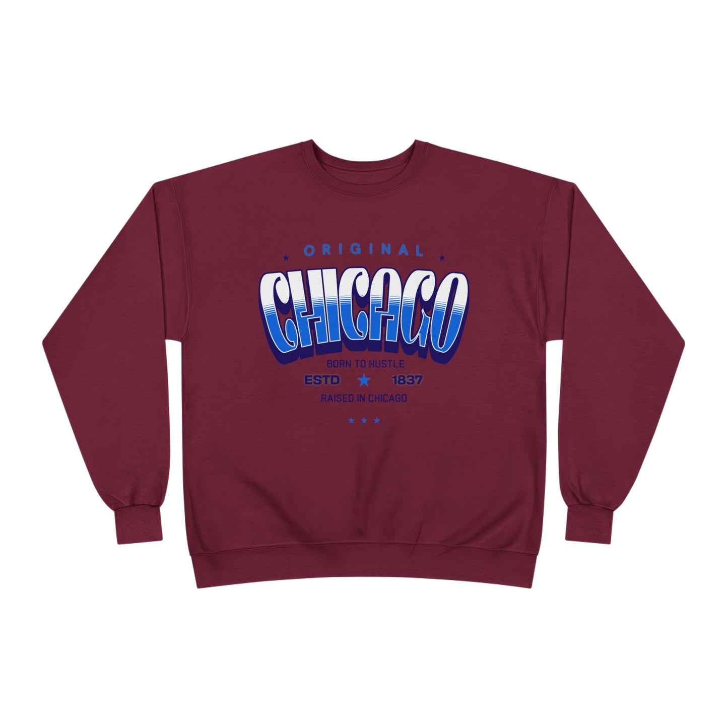 Chicago Hustle EcoSmart Crewneck Sweatshirt, Unisex Sweatshirt, Gift for Chicago Lovers, Trendy Streetwear, Casual Wear, Cozy Sweatshirt