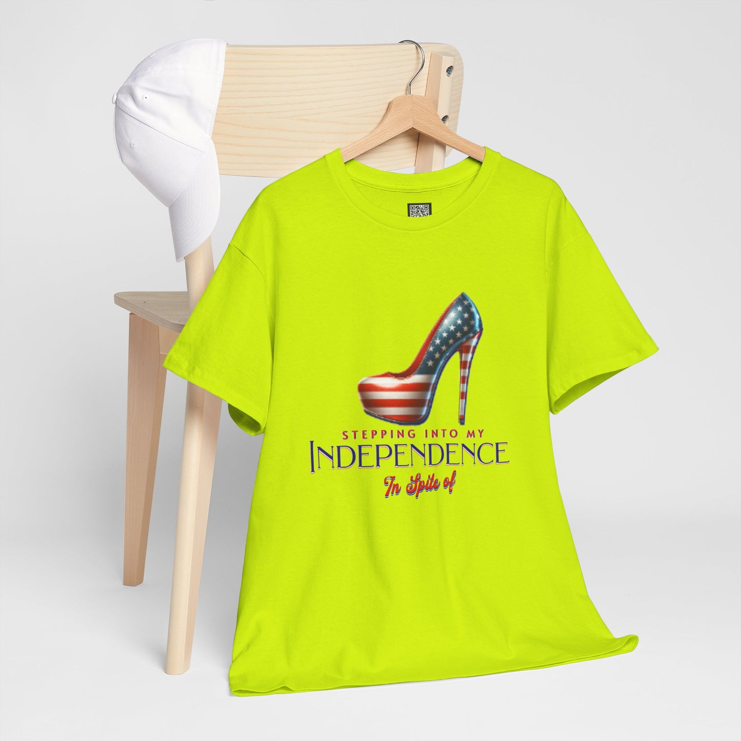 Independence Celebration Tee, Cute Women Heavy Cotton T-Shirt, Patriotic 4th of July Shirt, Cute Flag Gift for Her, Summer Style