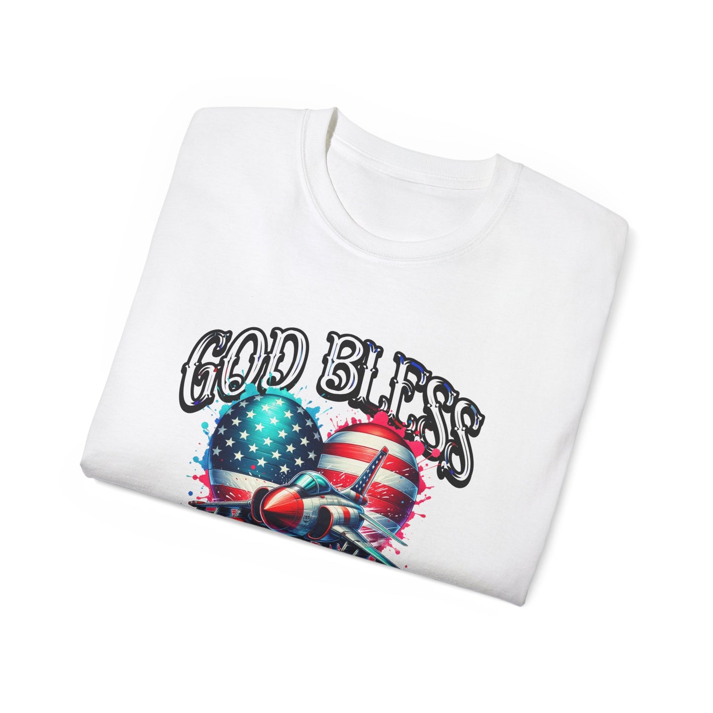 God Bless America Unisex Ultra Cotton T-Shirts, Nation in Distress Shirt, Fight for Democracy T-Shirt, God Bless the USA Tees