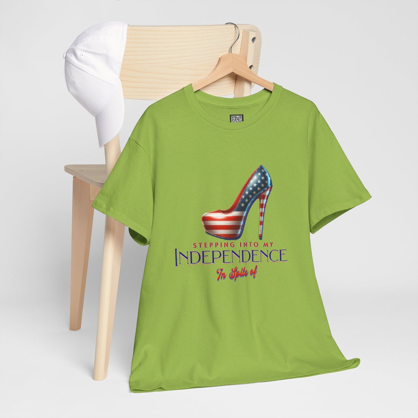 Independence Celebration Tee, Cute Women Heavy Cotton T-Shirt, Patriotic 4th of July Shirt, Cute Flag Gift for Her, Summer Style