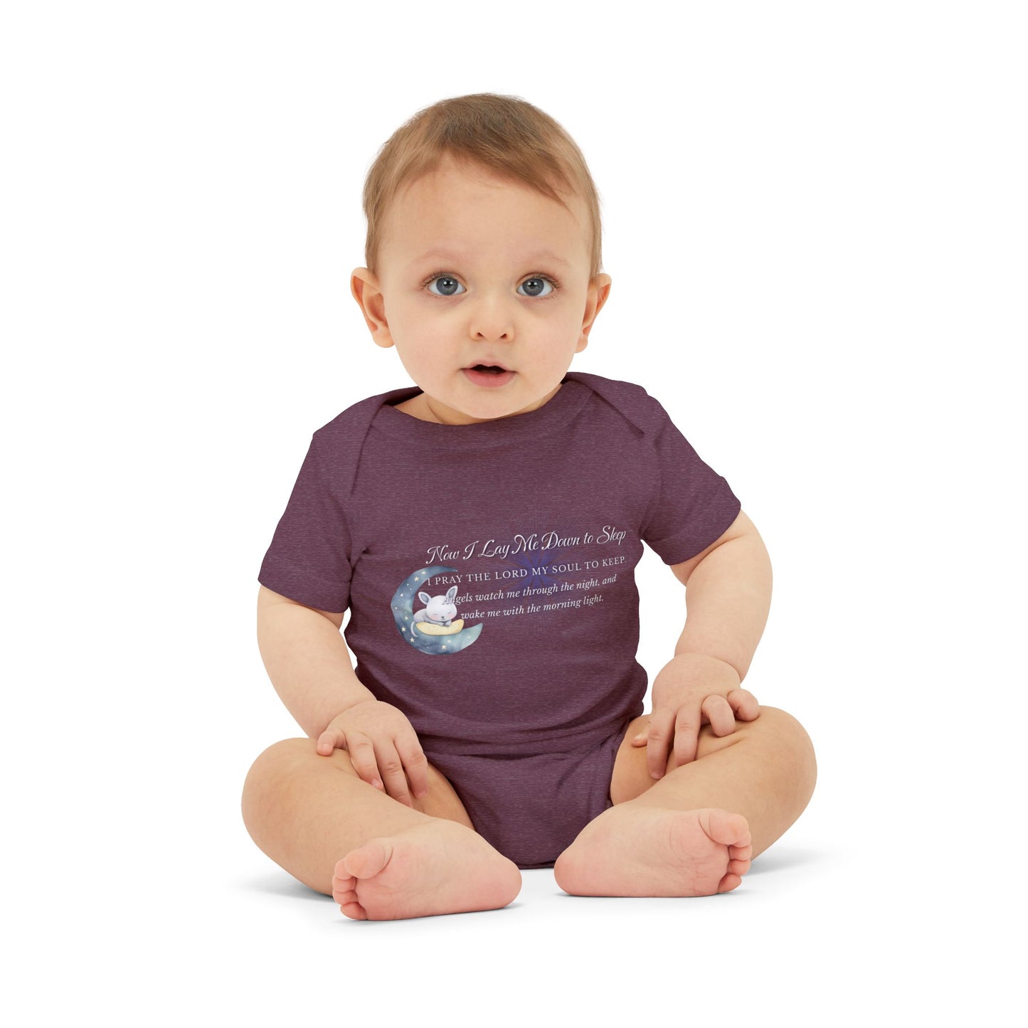 Cute Infant Jersey One Piece - "Now I Lay Me Down to Sleep" Baby Bodysuit, Newborn Baby Shower Gift, Onesie with a Nighttime Prayer