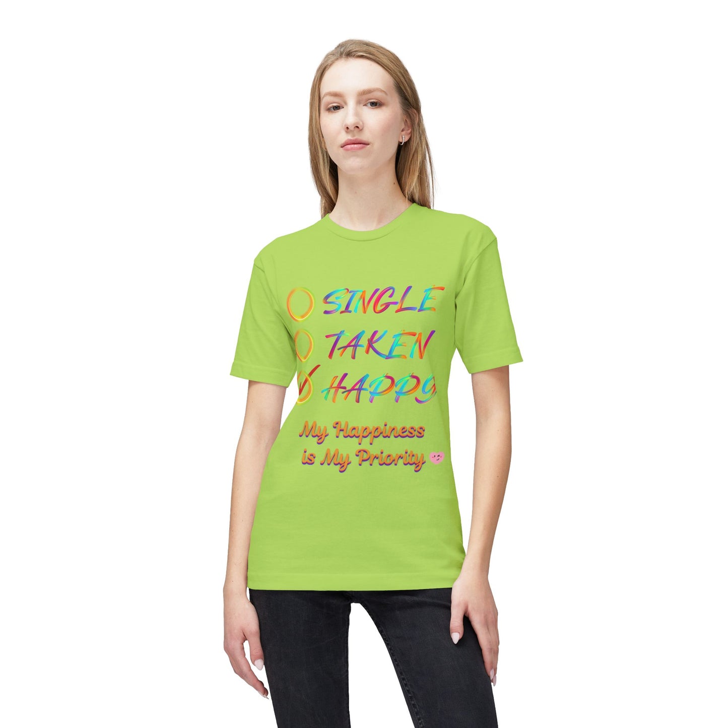 My Happiness is My Priority, Unisex Midweight T-shirt, Valentine to Myself T-Shirt, Valentine T-Shirt, Self-Love T-Shirts, Taken, Single Happy
