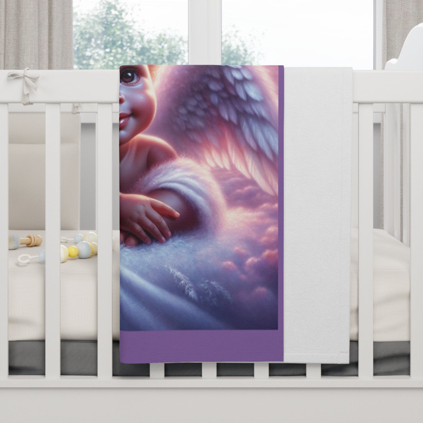 Angel Wings Soft Fleece Baby Blanket - Perfect for Newborns and Gift Giving, Baby Shower Gift for Baby, Purple Angel Blanket,