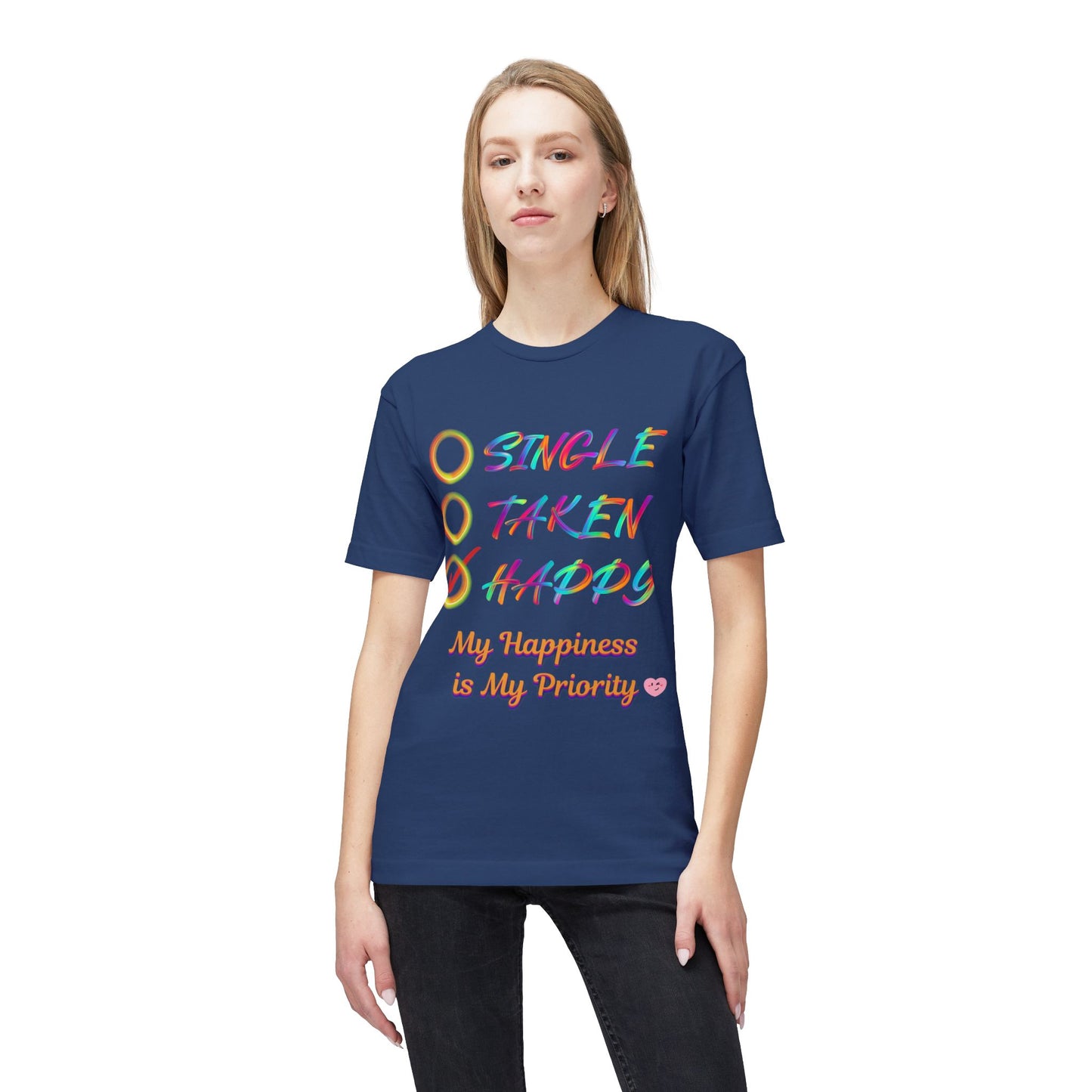 My Happiness is My Priority, Unisex Midweight T-shirt, Valentine to Myself T-Shirt, Valentine T-Shirt, Self-Love T-Shirts, Taken, Single Happy