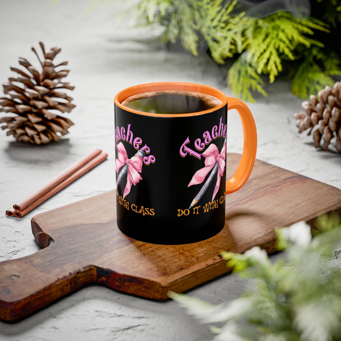Colorful Mugs (11oz, 15oz), Teacher Appreciation Gift, Cute Gift for Teachers, Coffee Mug for Teachers, Coquette Bow Coffee Mug