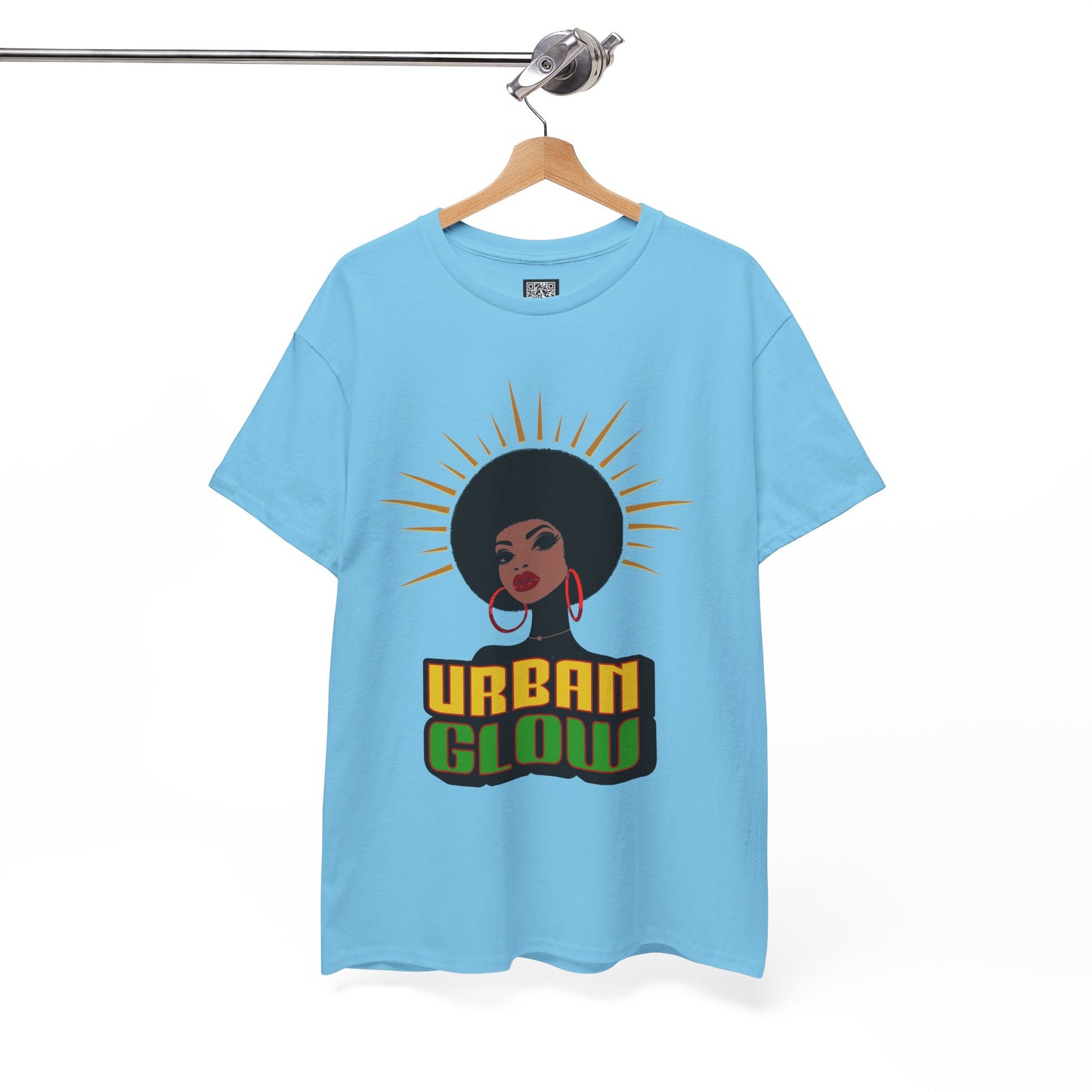 Urban Glow Unisex Heavy Cotton Tee - Afrocentric Streetwear T-Shirt for Her, Juneteenth Casual Wear, Melanin T-Shirts for Women