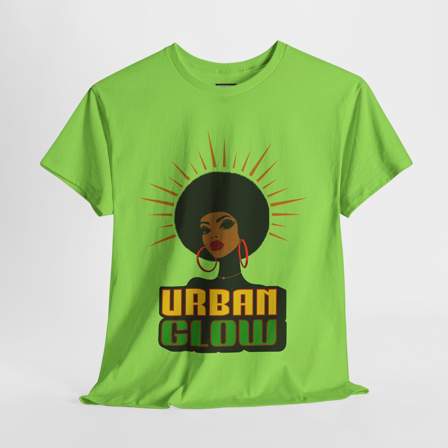 Urban Glow Unisex Heavy Cotton Tee - Afrocentric Streetwear T-Shirt for Her, Juneteenth Casual Wear, Melanin T-Shirts for Women