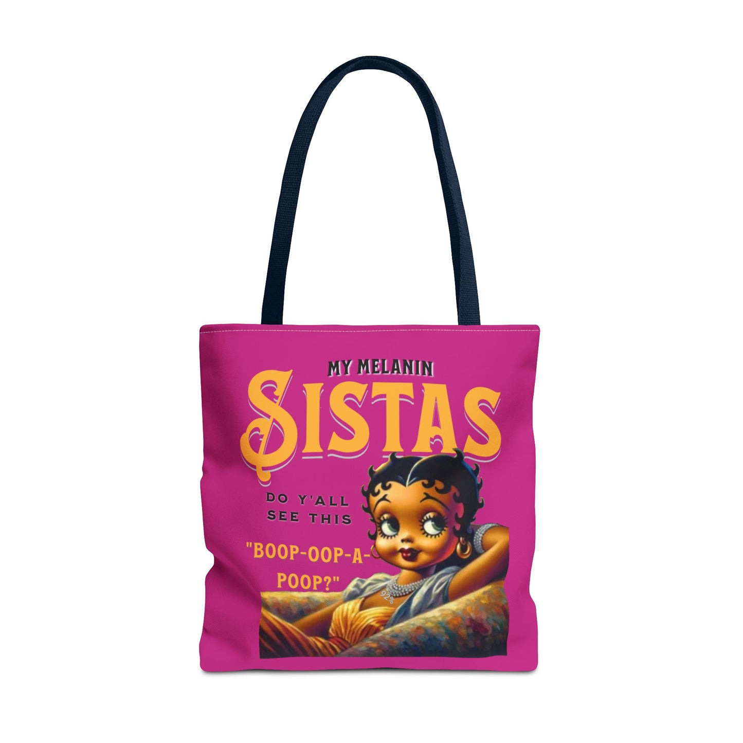Black Betty Boop Tote Bag, 92 Percent Women Tote Bag, Cute Betty Boop Gift, Pink Betty Boop Tote Bag, Humorous Betty Boop Bag