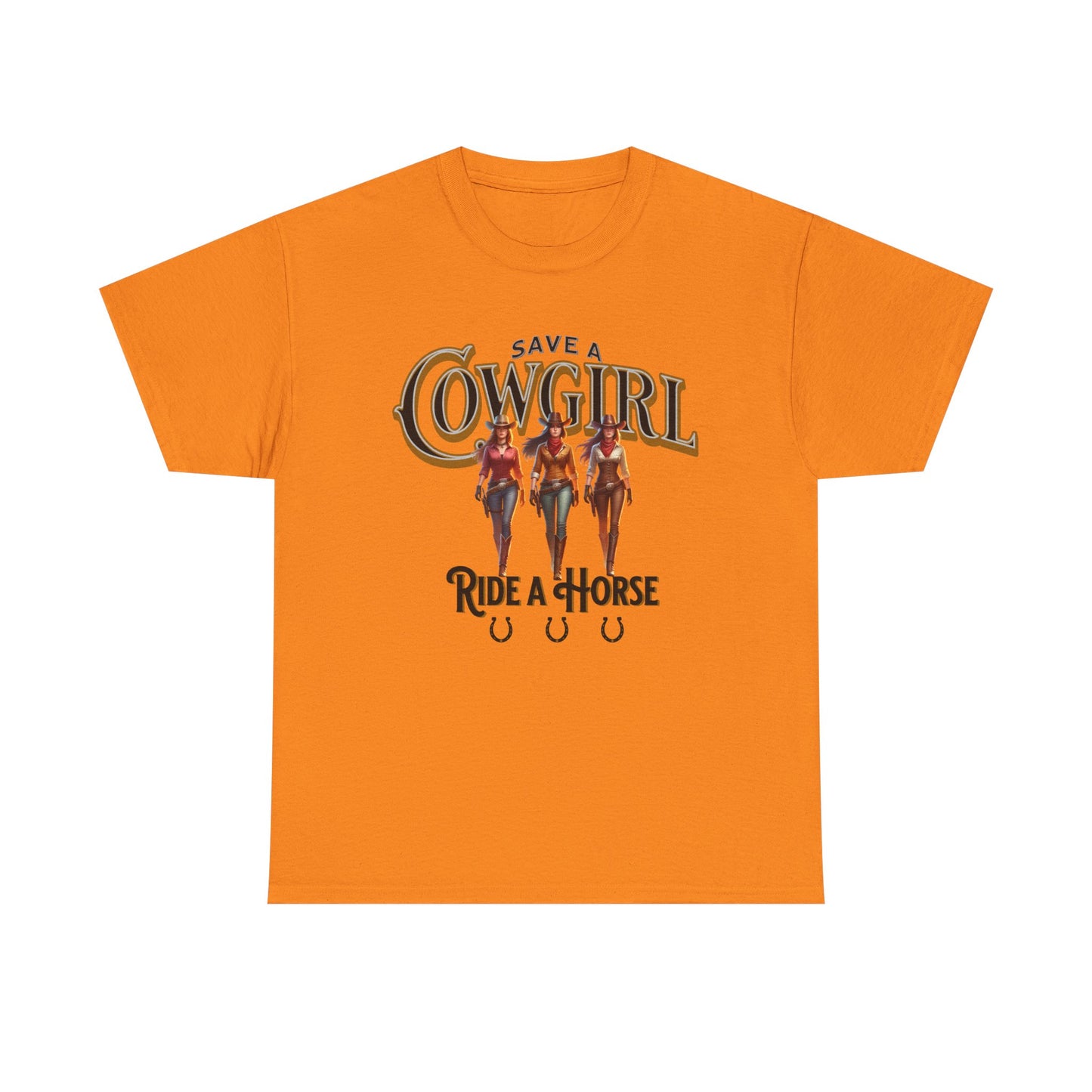 Save a Cowgirl Ride a Horse, Humorous Cowgirl T-Shirt, Cute Cowgirl Shirt for a Gift, Funny Cowgirl T-Shirt for Women, Horse Lover Shirt