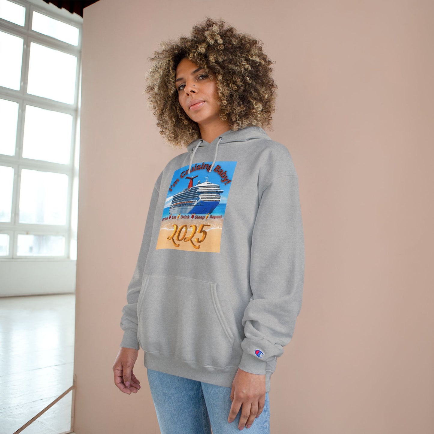"I'm Cruising Baby 2025" Champion Hoodie, Men and Women Cruise Hoodie 2025, Bon Voyage Shirts 2025, Sailing Shirts