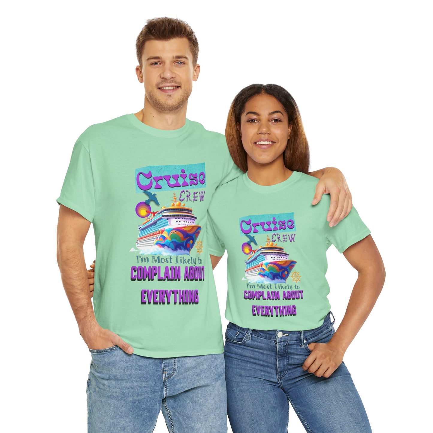 Cruise Crew Unisex Heavy Cotton Tee - Fun Travel T-Shirt for Vacations, Family Cruises, Summer Adventures, Gift for Cruise Travelers,