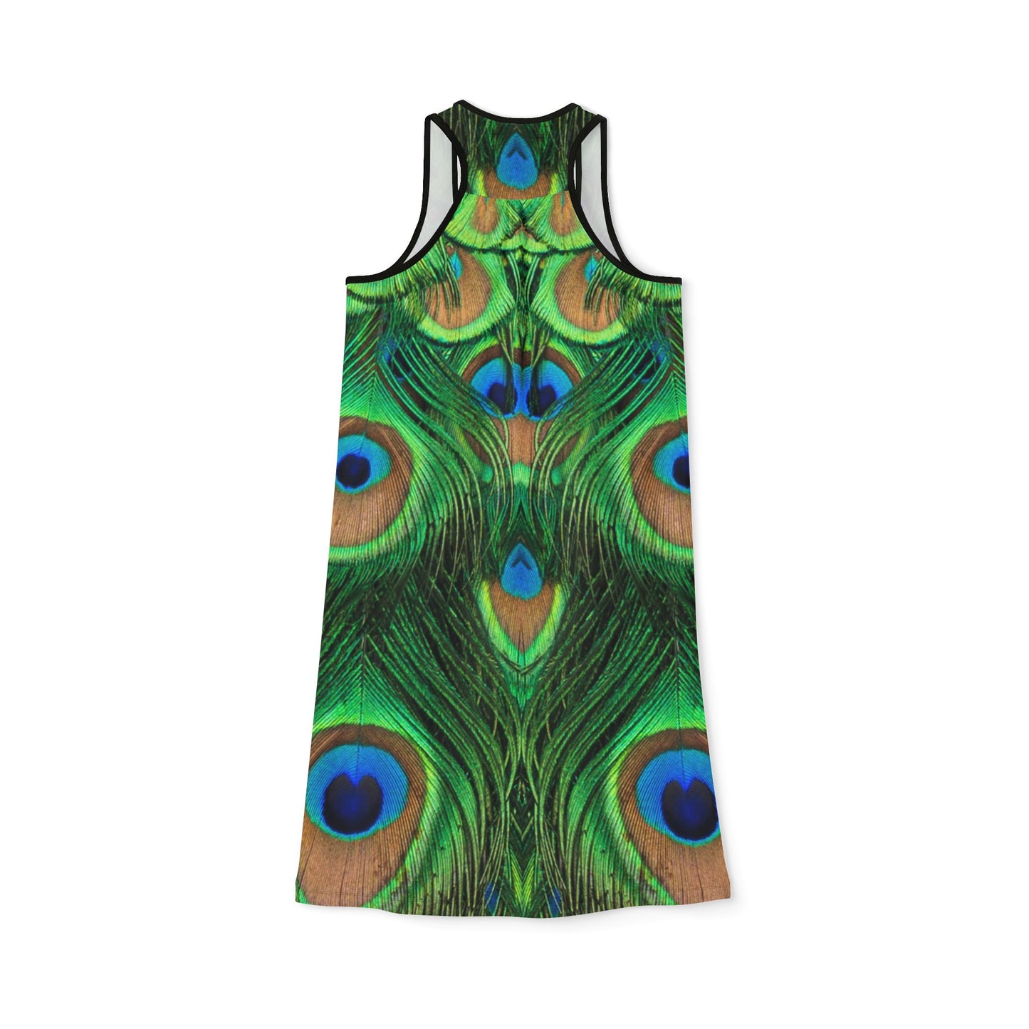Peacock Feather Women's Racerback Dress - Cute Stylish Summer Fashion, Peacock Lover's Dress for Women