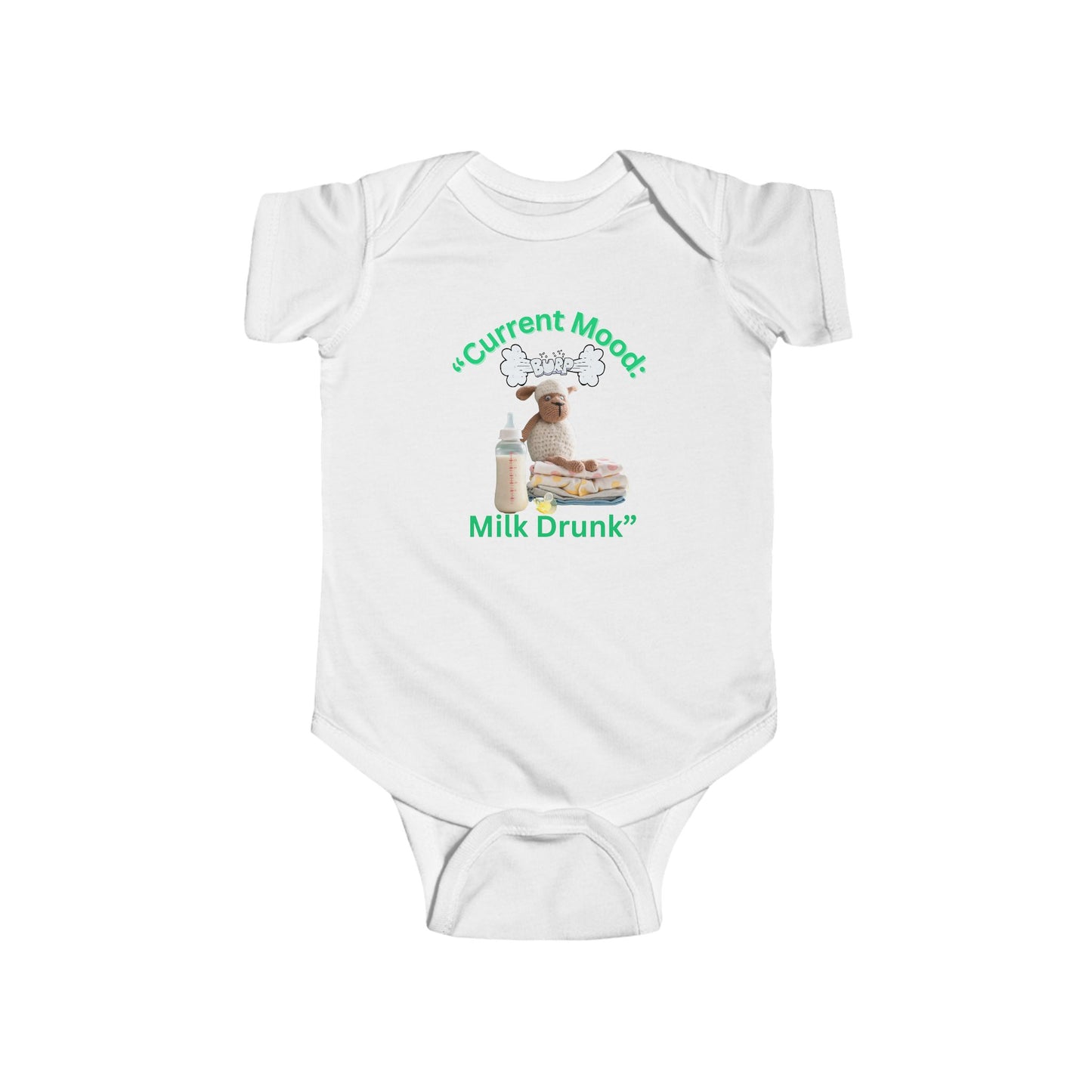 "Current Mood: Milk Drunk" Baby Onesie, Funny Baby Shower Gift for Baby, Newborn Clothing, Cute Baby Onesies