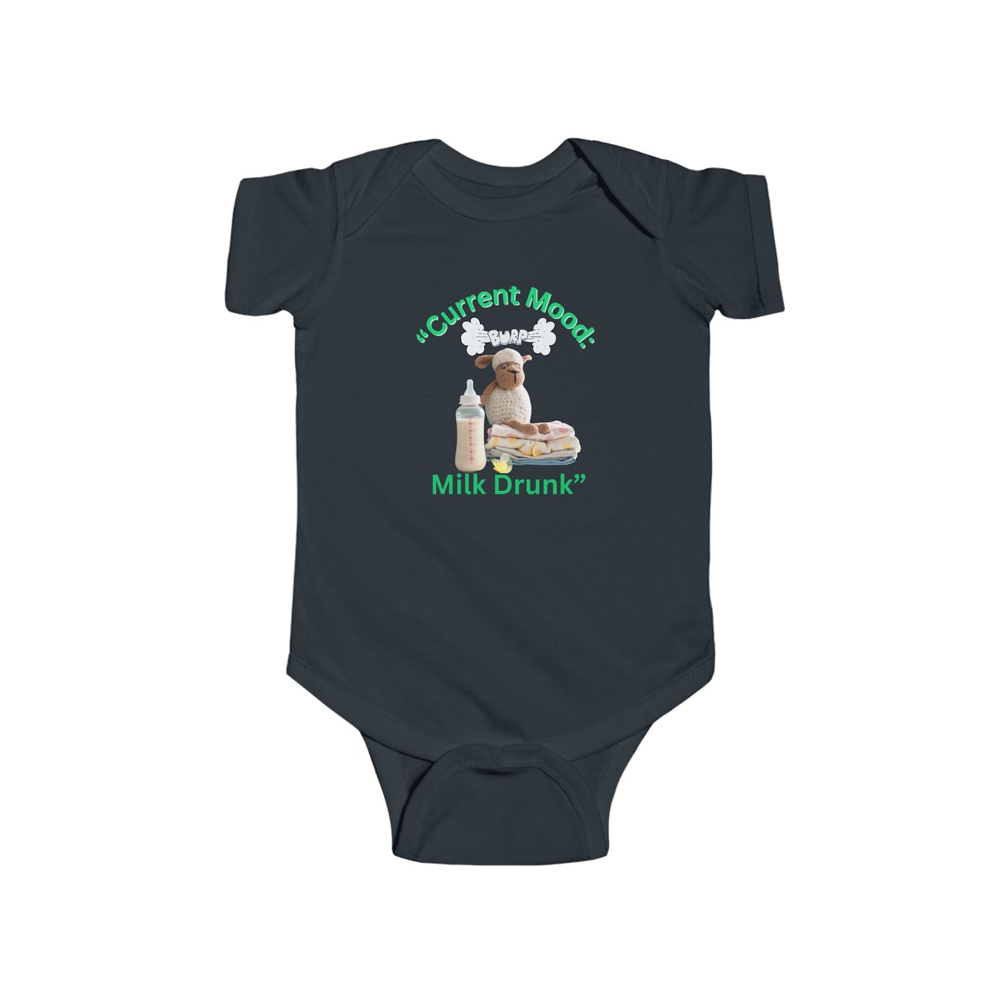 "Current Mood: Milk Drunk" Baby Onesie, Funny Baby Shower Gift for Baby, Newborn Clothing, Cute Baby Onesies