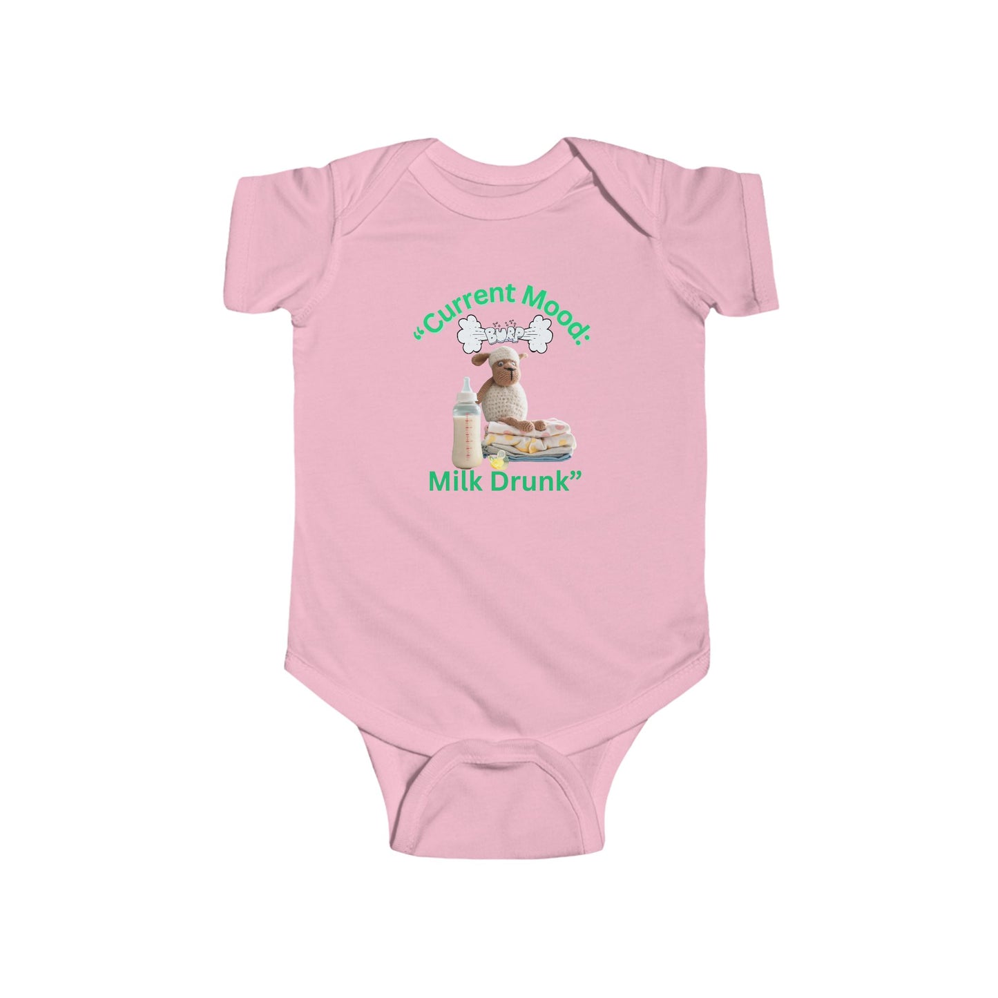 "Current Mood: Milk Drunk" Baby Onesie, Funny Baby Shower Gift for Baby, Newborn Clothing, Cute Baby Onesies