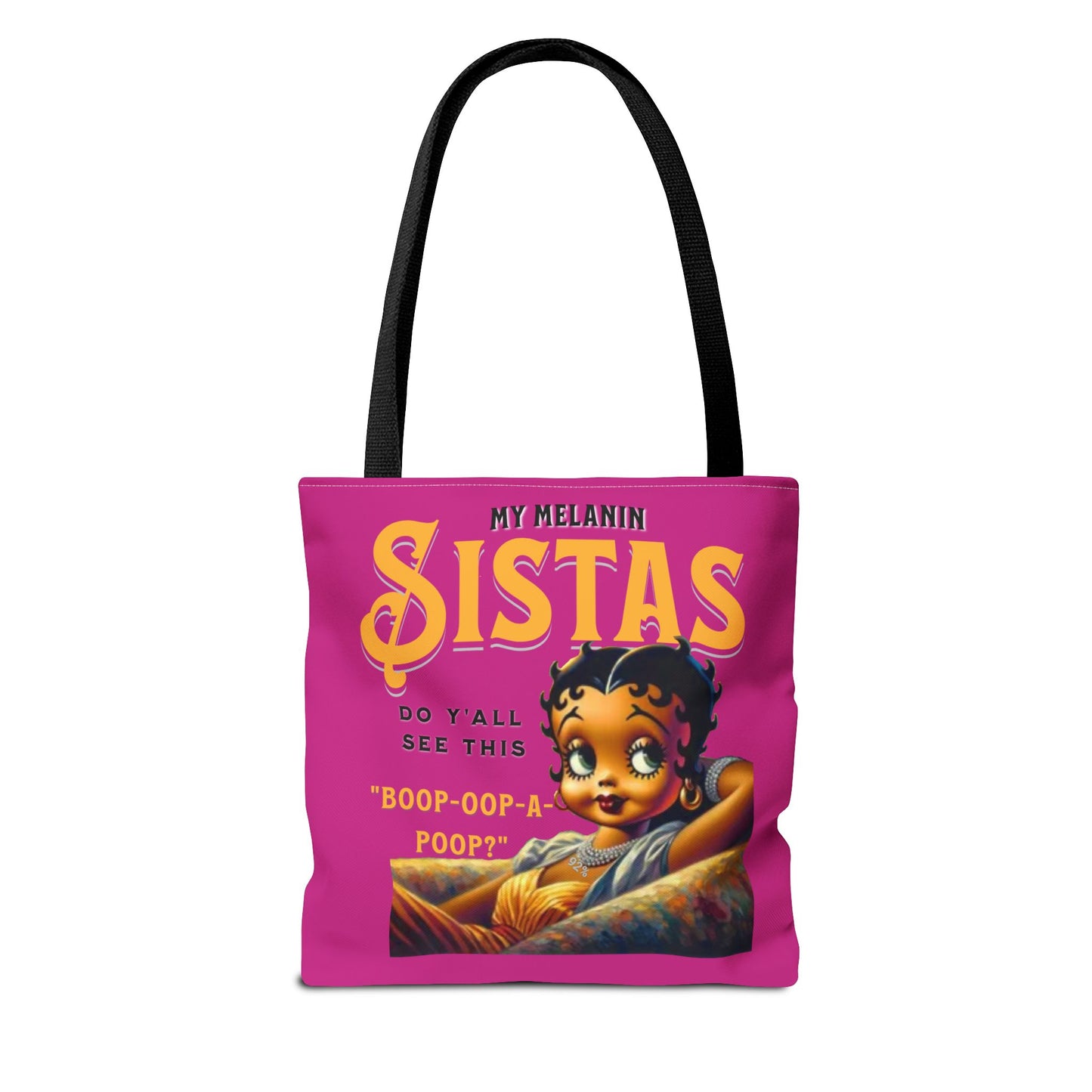Black Betty Boop Tote Bag, 92 Percent Women Tote Bag, Cute Betty Boop Gift, Pink Betty Boop Tote Bag, Humorous Betty Boop Bag