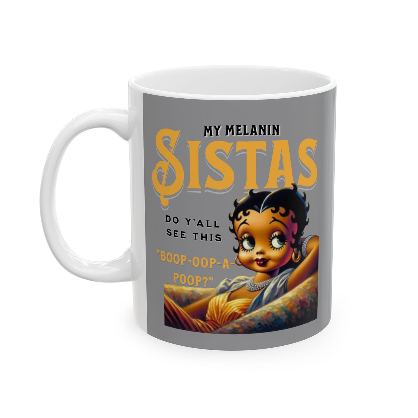 Black Betty Boop Ceramic Mug, (11oz, 15oz), Melanin Betty Boop Humorous Mug, 92 Percent Black Women Mugs, Betty Boop Merchandise