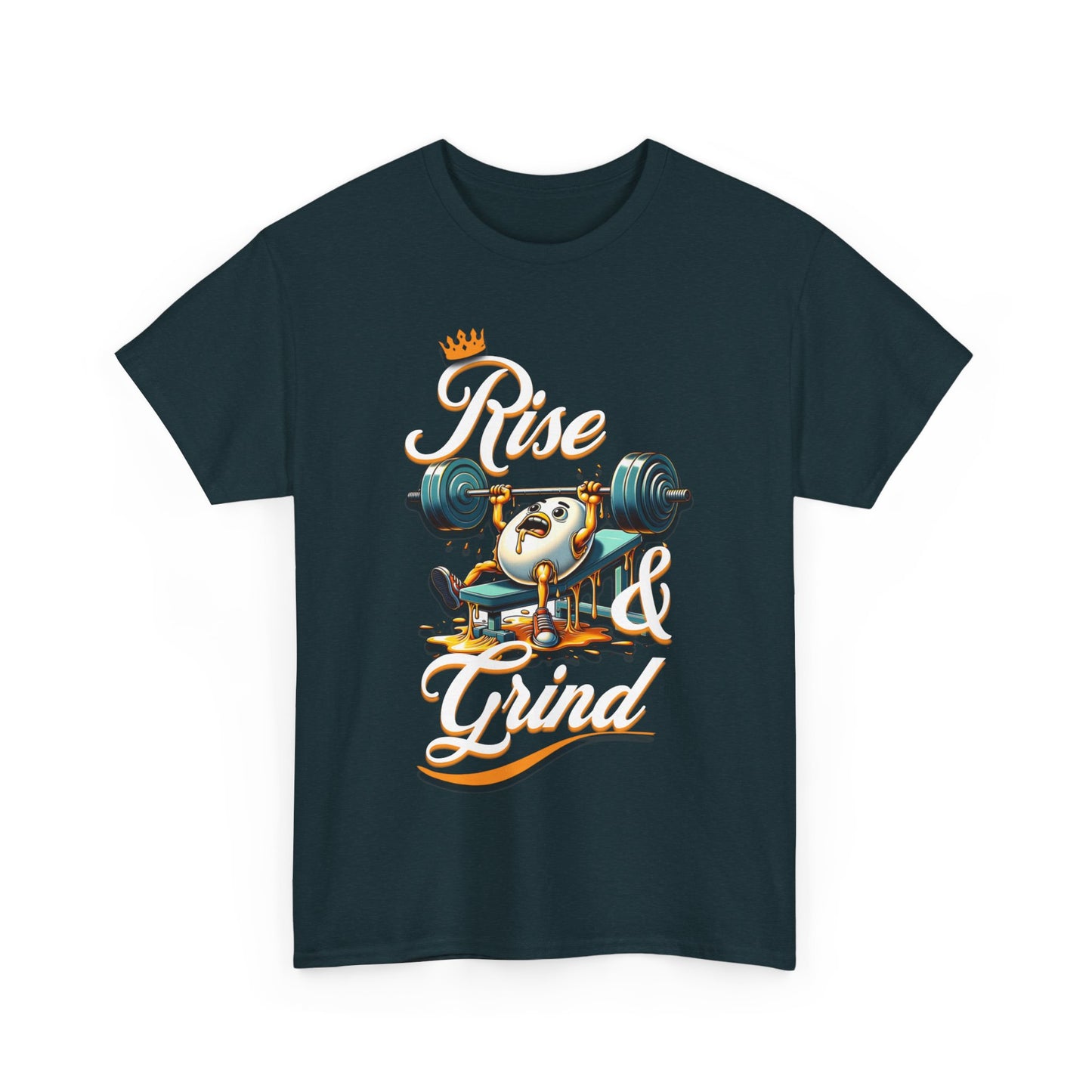 Egg-cellent Grind T-Shirts, Rise & Grind Gym Motivational Unisex Tee, Humorous T-Shirt for Fitness Enthusiasts, Motivational Cute Fitness T-Shirt