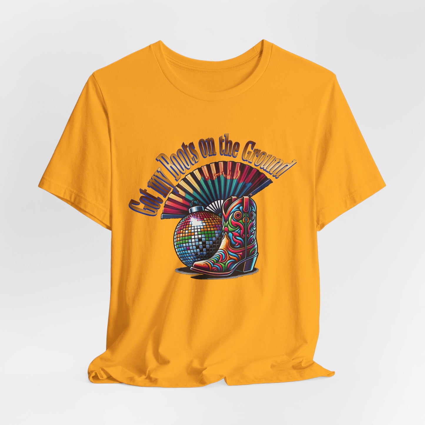 Boots on the Ground Groove Tee, Disco Ball Unisex Jersey Tee - Fun Tee for Latest Dance Crave Boots on the Ground Music Lovers