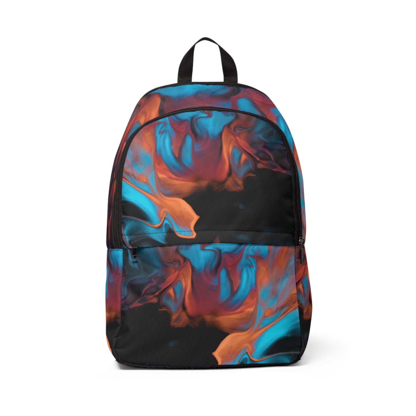 Vibrant Abstract Unisex Backpack, Stylish and Functional Colorful Marble Backpack, Black Backpack with a Marble Pattern