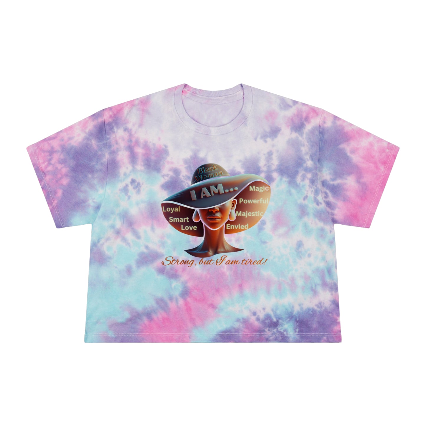 Celebrating the Power of Black Women, Tie-Dye Crop Tee for Black Women, Black Girl Magic Tee's, 92% Black Women Shirts, Black Woman Resting Tee