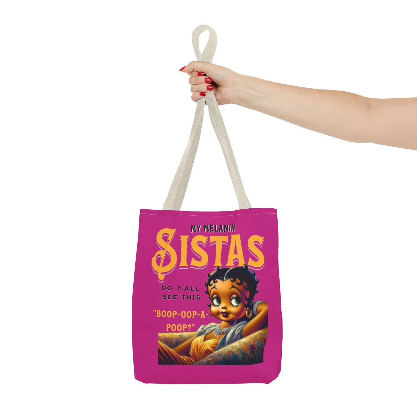 Black Betty Boop Tote Bag, 92 Percent Women Tote Bag, Cute Betty Boop Gift, Pink Betty Boop Tote Bag, Humorous Betty Boop Bag