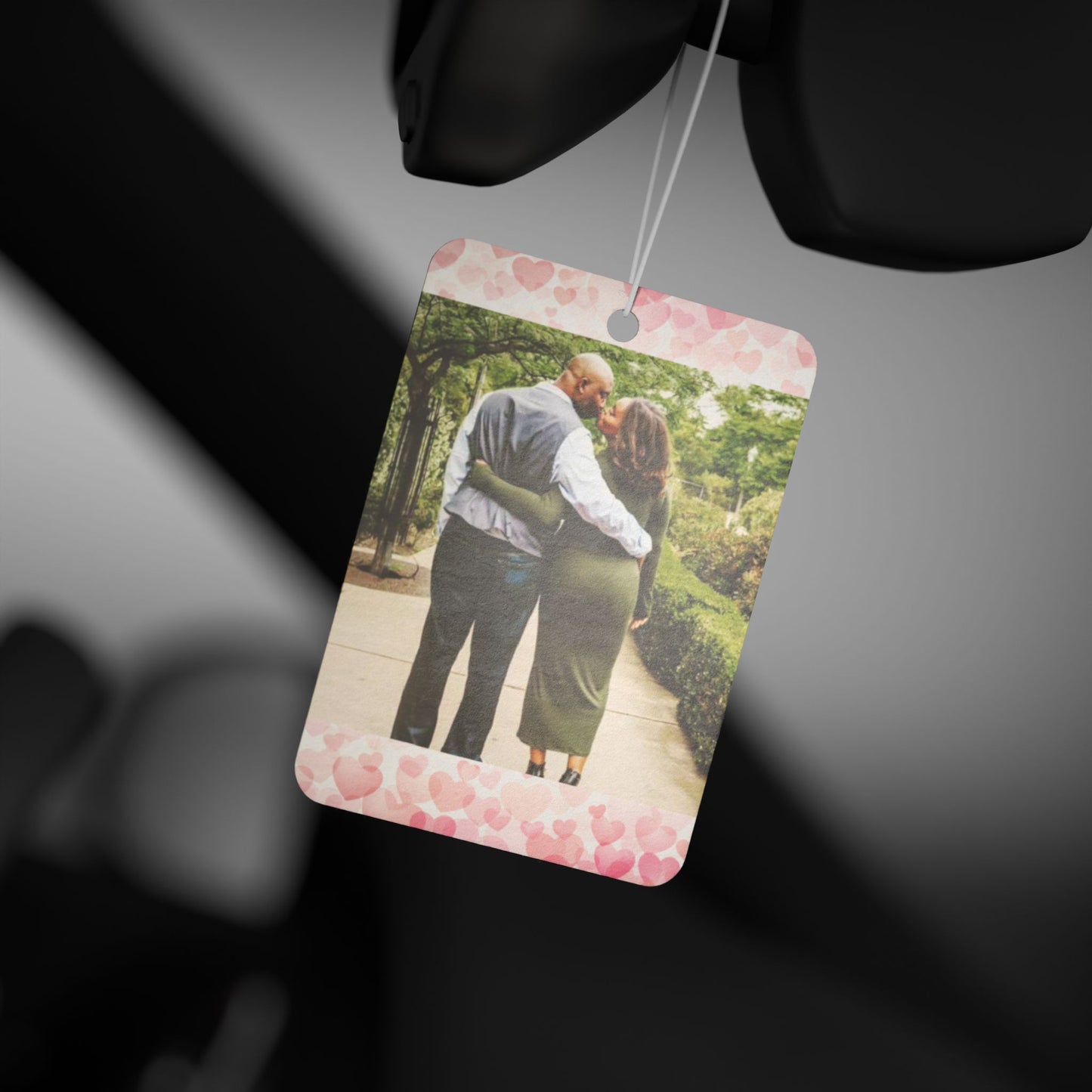 Personalized Car Air Freshener, Three Scents: Pine, New Car and Black Ice, Choose Photo and Background Colors
