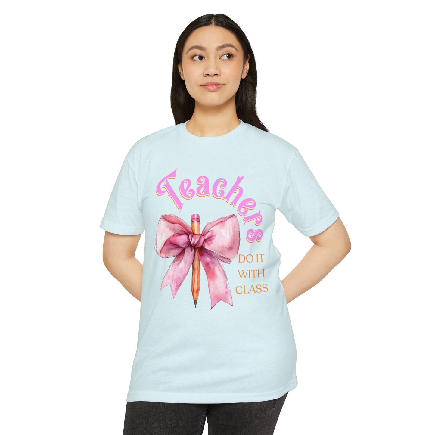 Teachers Do It with Class T-Shirt, Coquette Bow Teacher Shirt, Educator Apparel, Back to School Shirt, Cute Teacher Outfit, Cute Teacher Tee