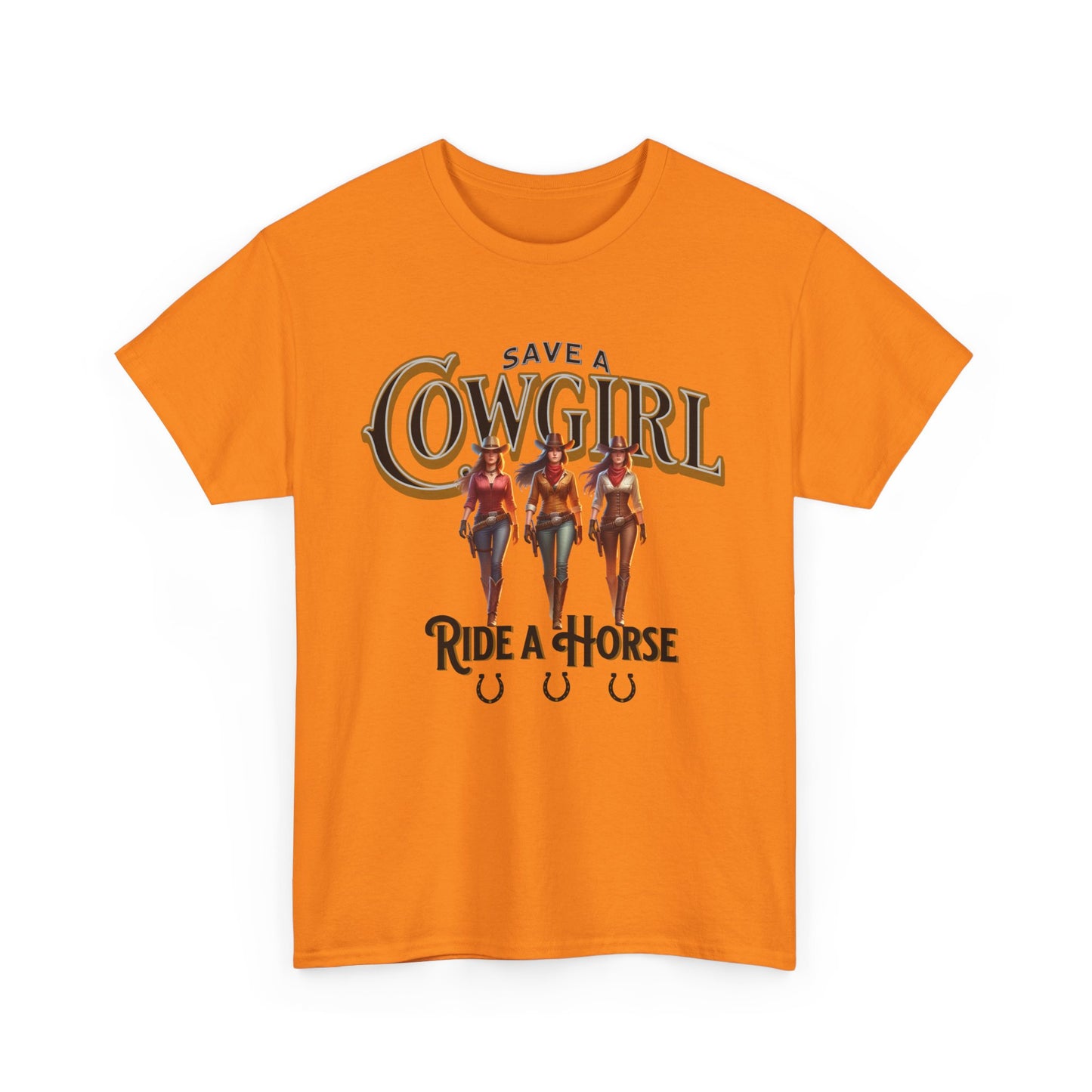 Save a Cowgirl Ride a Horse, Humorous Cowgirl T-Shirt, Cute Cowgirl Shirt for a Gift, Funny Cowgirl T-Shirt for Women, Horse Lover Shirt