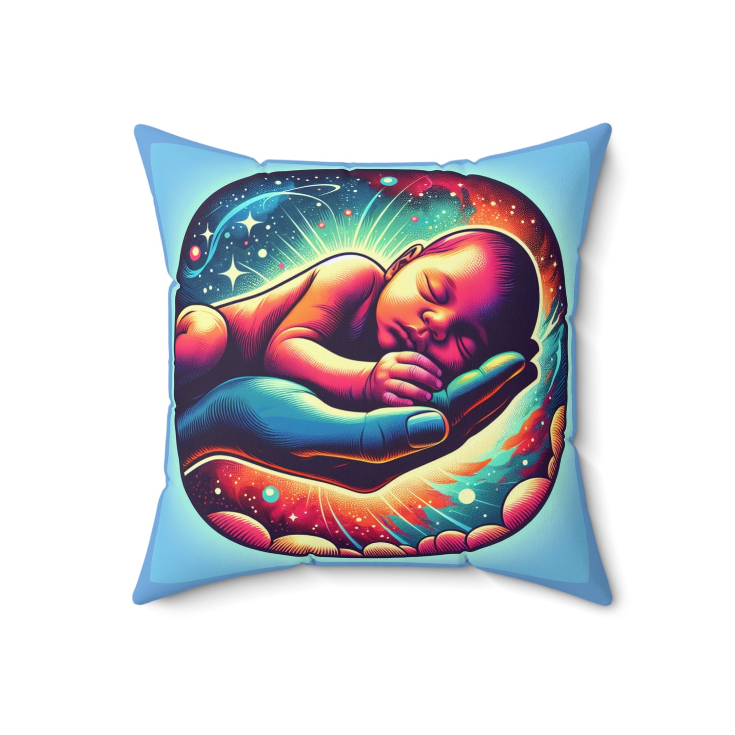 Beautiful Blue Baby Pillow, Cute Baby Shower Gifts, Throw Pillow for a Boy or Girls Room, Baby Decorative Pillow, Baby Shower Gift for Girl or Boy