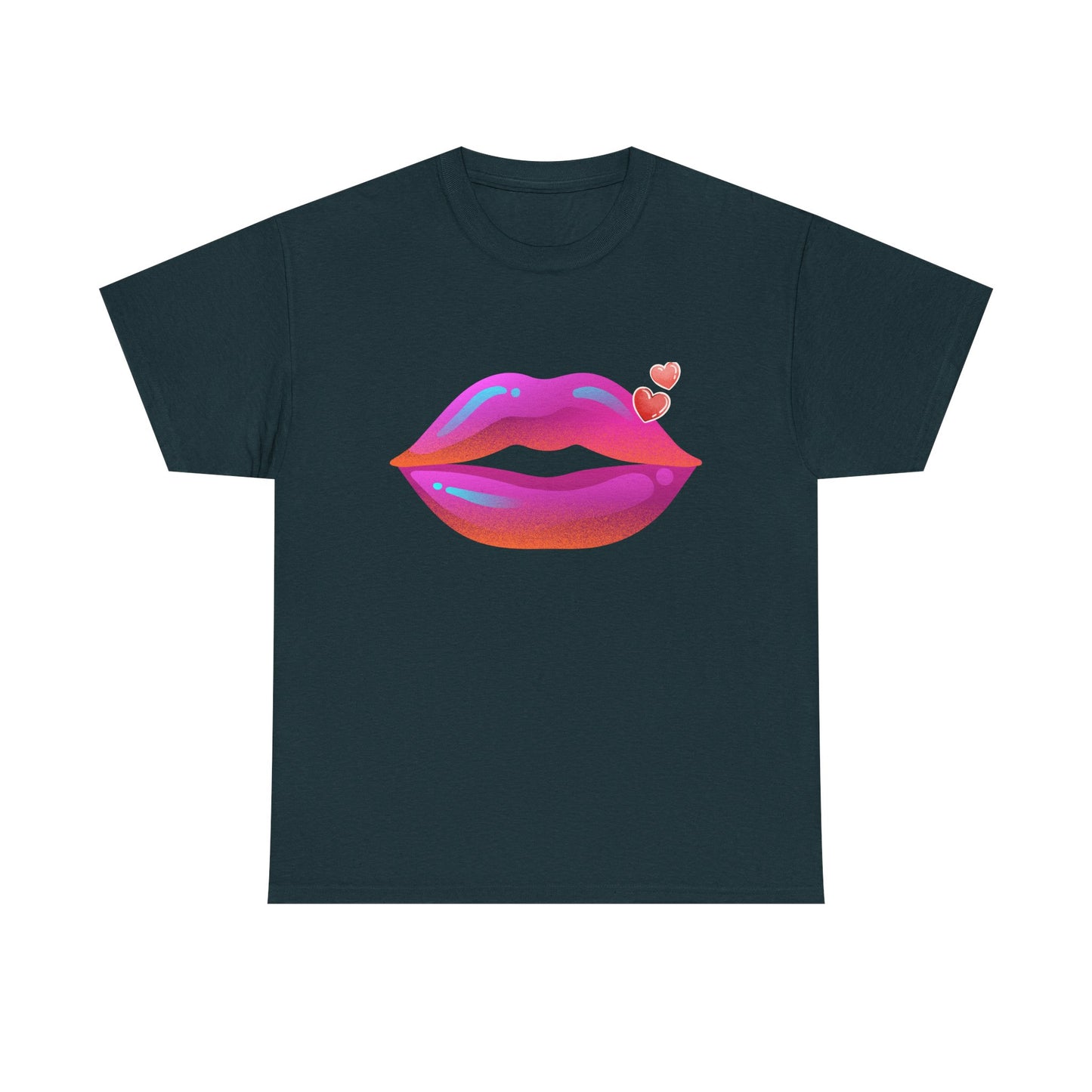 Bold Kiss Lips with Hearts Shirt, Vibrant Pop Art Lip T-Shirt, Valentine T-Shirt Gift, Lip Art Shirt, Black History T-Shirts for Women