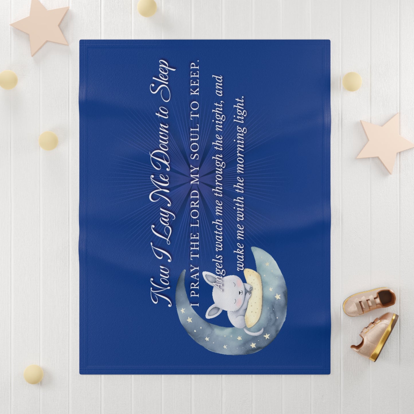 Soft Fleece Baby Blanket - Now I Lay Me Down to Sleep Blanket for Newborns and Toddlers, Nighttime Prayer Design for Comfort and Security,,