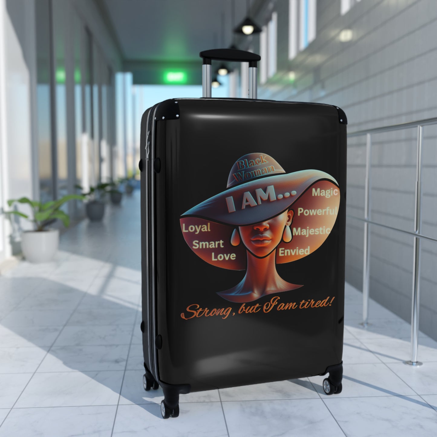 Black Girl Magic Suitcase, Afrocentric Suitcase, Black Woman Suitcase, Custom Suitcase for Anyone, Unisex Custom Design Suitcase