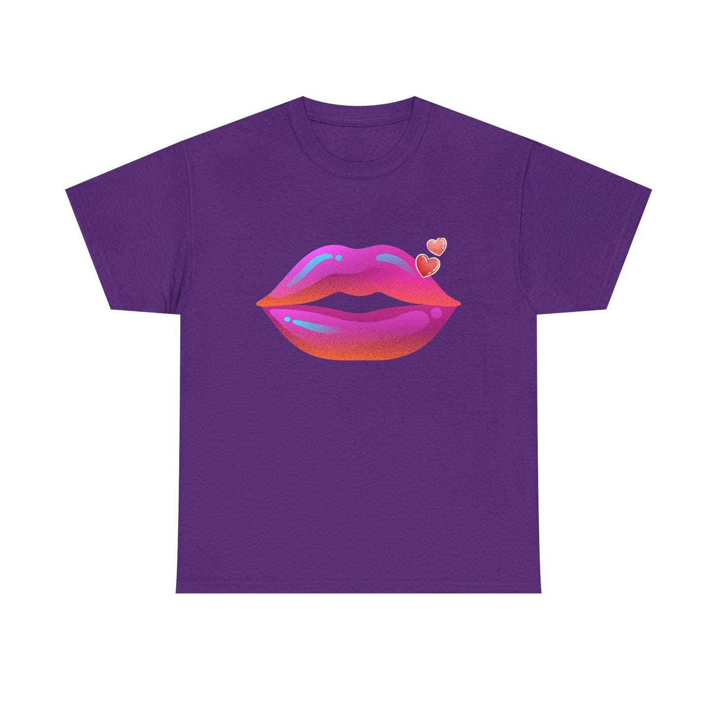 Bold Kiss Lips with Hearts Shirt, Vibrant Pop Art Lip T-Shirt, Valentine T-Shirt Gift, Lip Art Shirt, Black History T-Shirts for Women