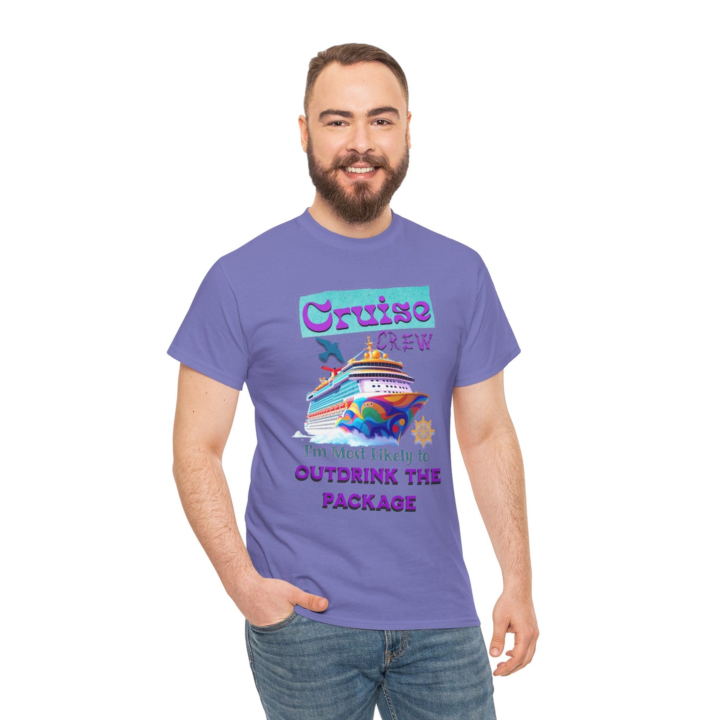 Cruise Crew Outdrink Package Tee | Fun Vacation T-Shirt | Perfect for Summer, Group Trips, Gifts, Drink Package T-Shirt for Cruise
