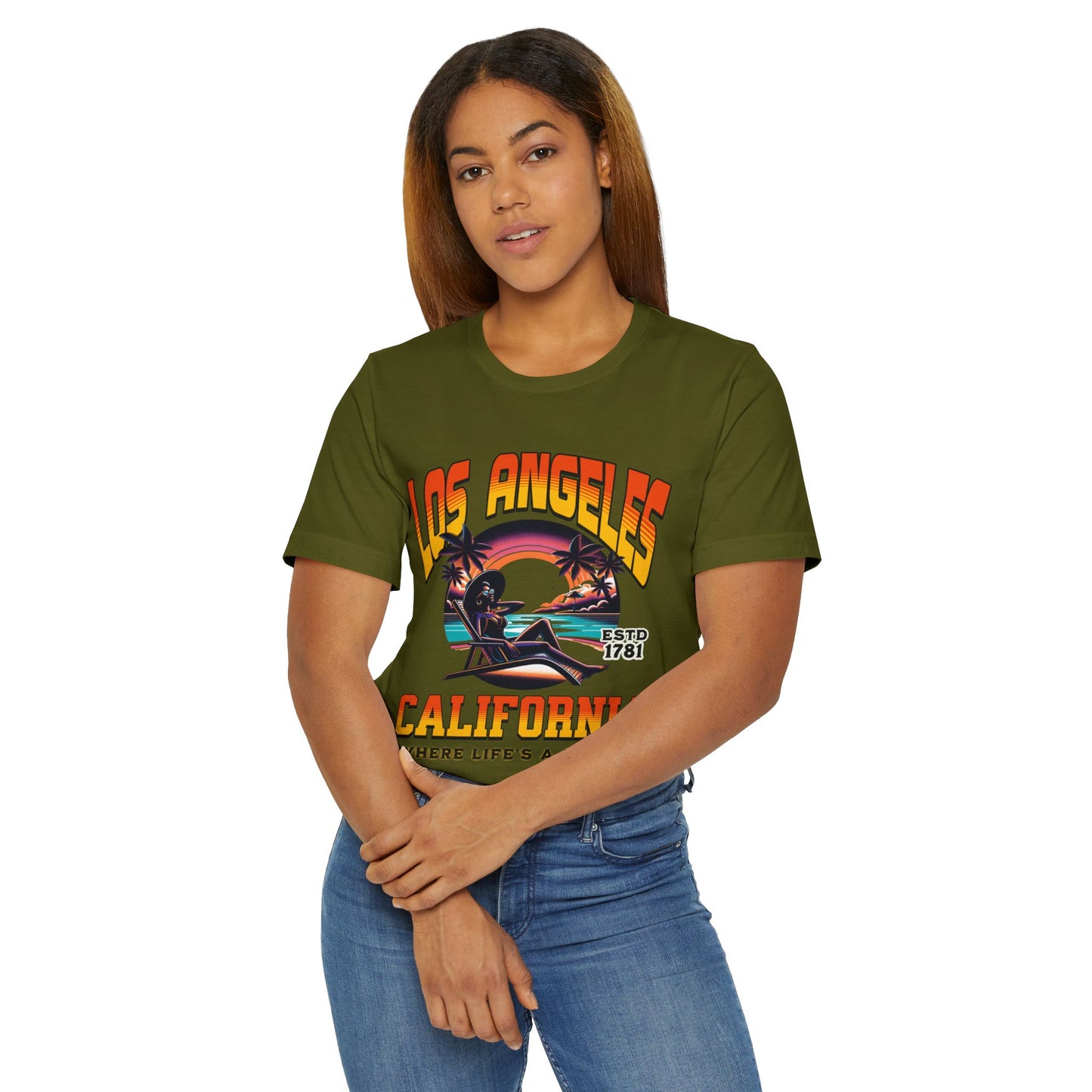 Los Angeles Vibes – “Where Life’s a Beach” Tee, Los Angeles Style Clothing, Beach Style T-Shirt, Rep Your City Los Angeles