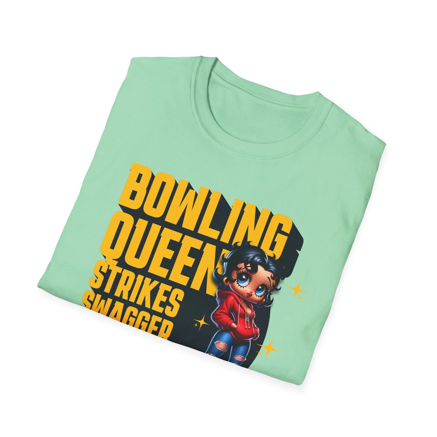 Betty Boop the Bowling Queen T-Shirt, Cute Betty Boop Shirt, Perfect Gift for a Bowler, Strikes Swagger & Beer