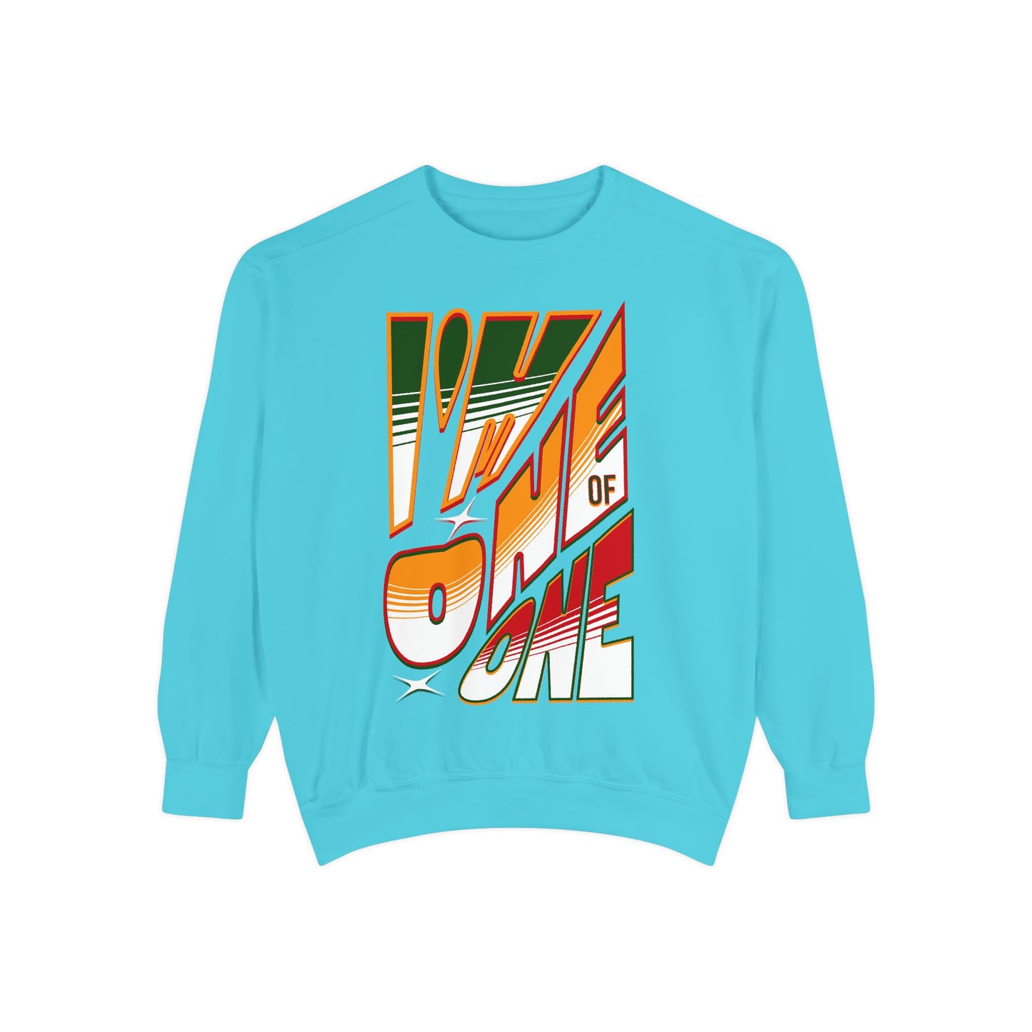 Vibrant One of One Sweatshirt, Juneteenth Garment-Dyed Sweatshirt, Red, Yellow, Green Sweatshirt, Trendy Afrocentric Color Shirt