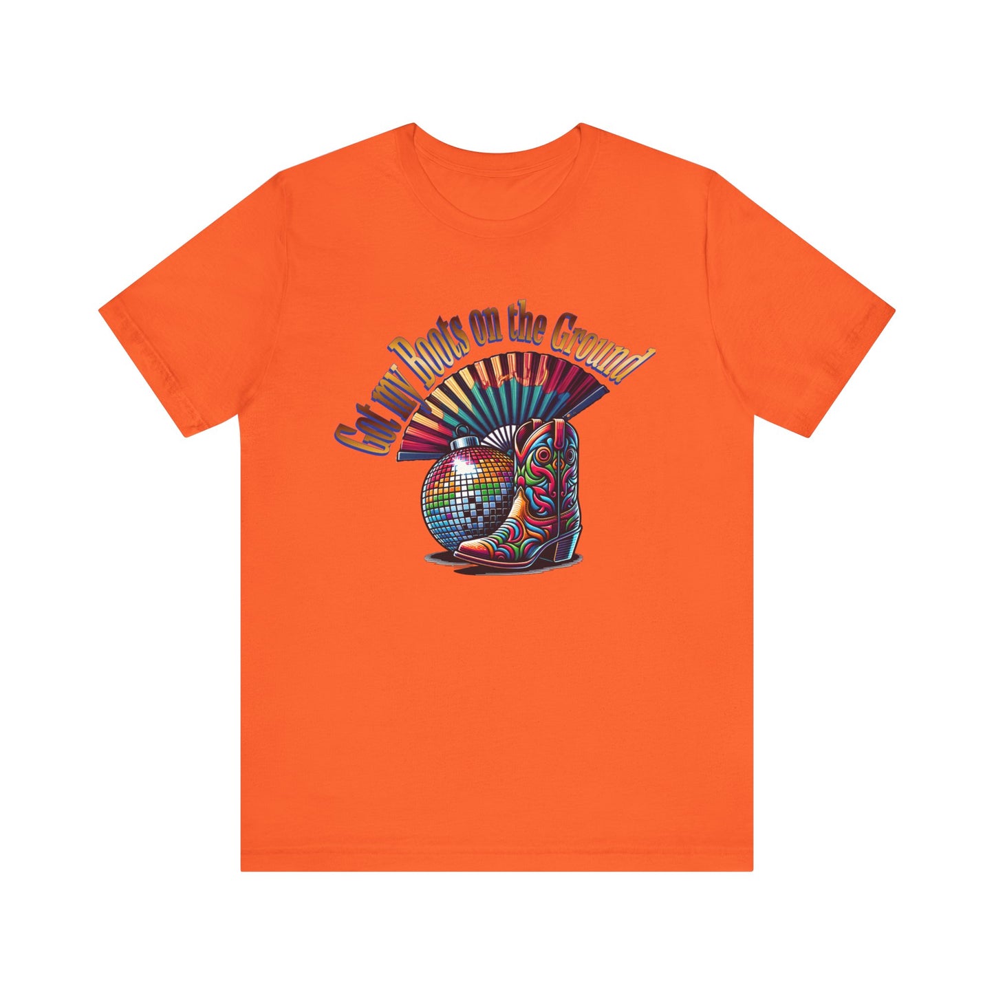 Boots on the Ground Groove Tee, Disco Ball Unisex Jersey Tee - Fun Tee for Latest Dance Crave Boots on the Ground Music Lovers