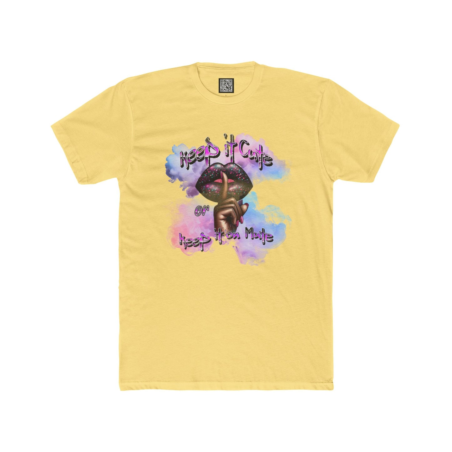 Keep It Cute Cotton Crew Tee - Trendy Graphic Shirt for Everyday Style. Keep It Cute or Keep It on Mute T-Shirt, Positive Speaking Only Tees