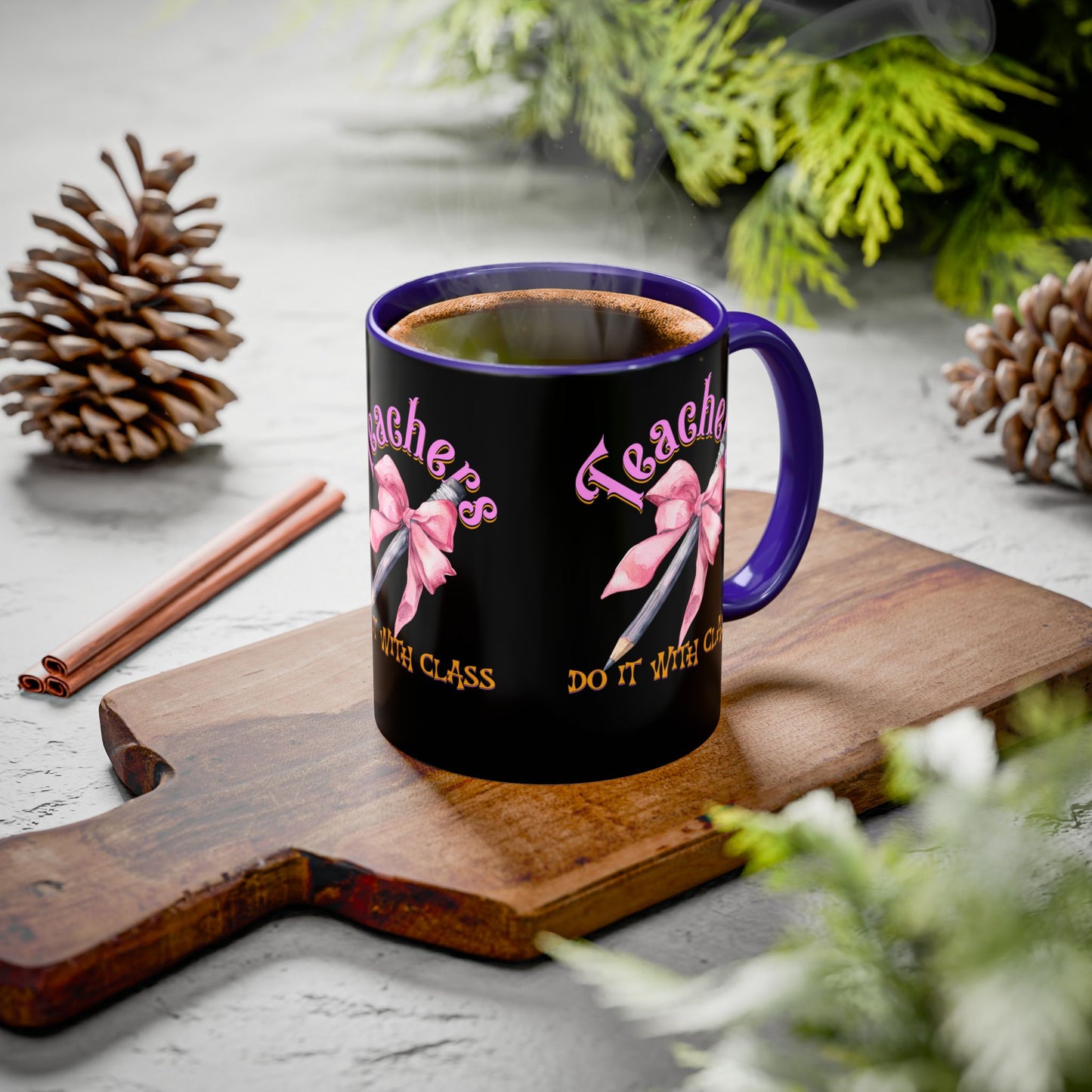 Colorful Mugs (11oz, 15oz), Teacher Appreciation Gift, Cute Gift for Teachers, Coffee Mug for Teachers, Coquette Bow Coffee Mug