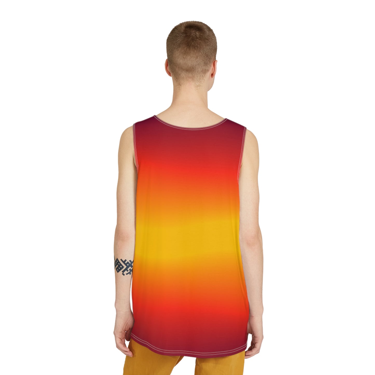 Men's Soft Colorful Tank Top, Gym Shirts for Men, One-of-a-Kind Print Soft Style Tank Top for Men