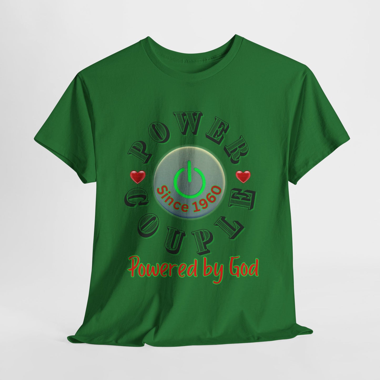 Power Couple - Powered by God T-Shirt | Anniversary Shirt for Couples Since 2011, Valentine T-shirt for Couples Unisex Heavy Cotton Tee