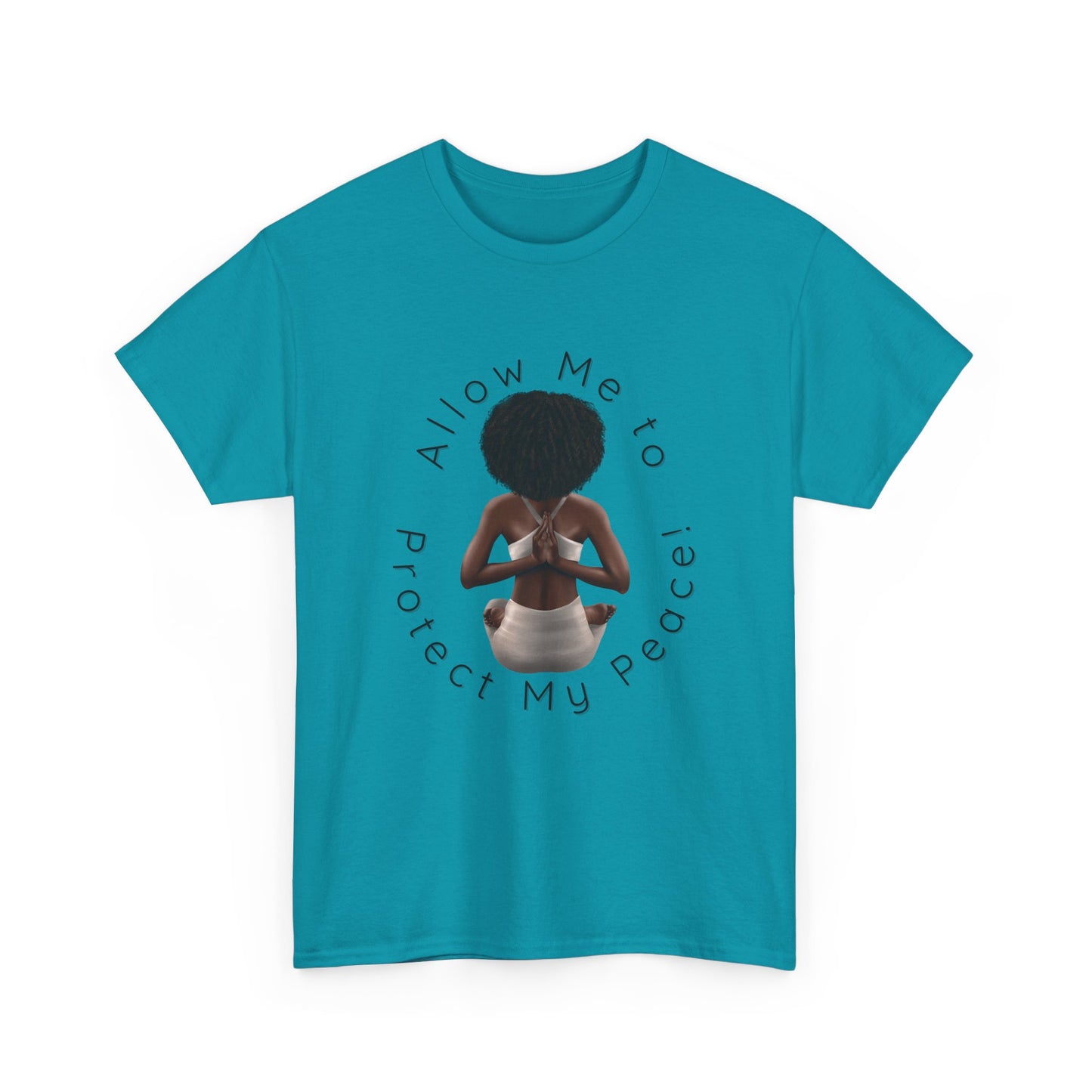 Protect My Peace Yoga Art - Afrocentric Serenity T-Shirt, Black History Month Shirts, T-Shirt Gift for Black Women, Gift for Yoga Enthusiast