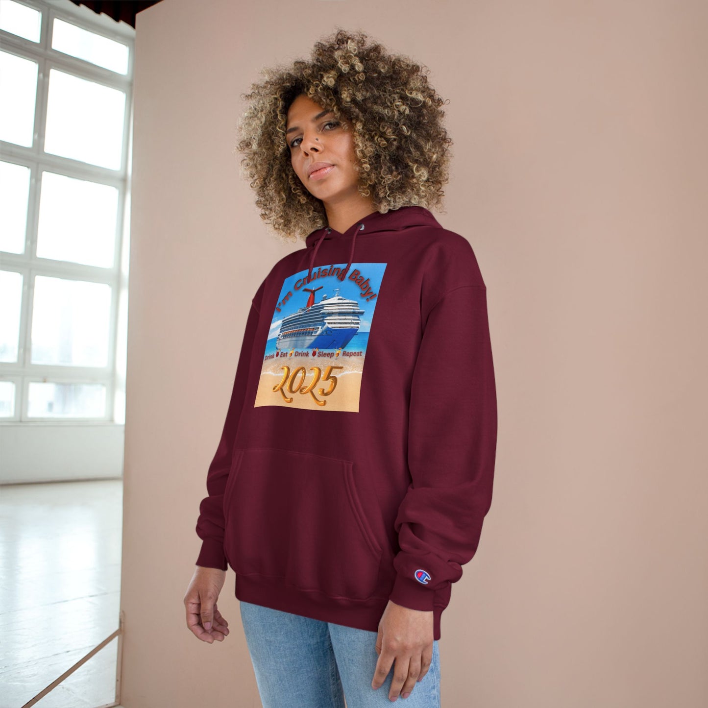 "I'm Cruising Baby 2025" Champion Hoodie, Men and Women Cruise Hoodie 2025, Bon Voyage Shirts 2025, Sailing Shirts