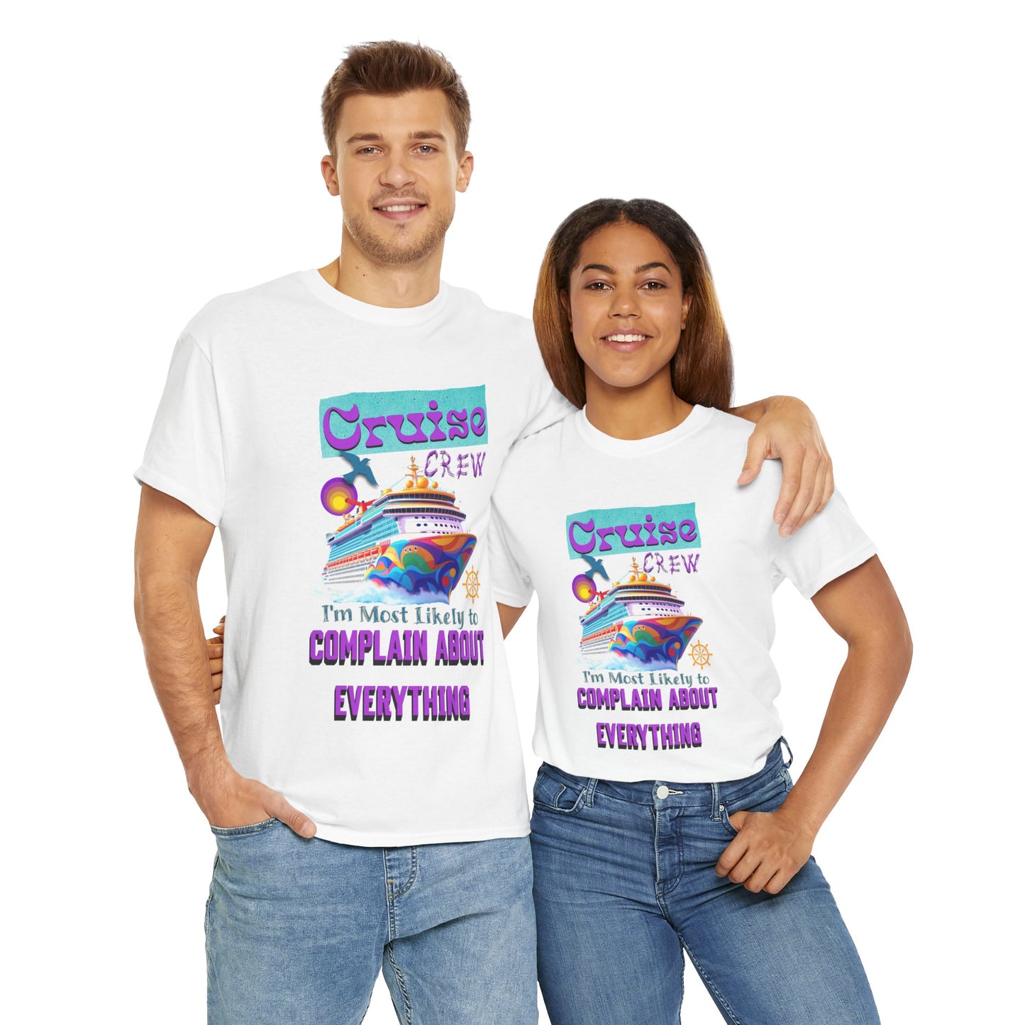 Cruise Crew Unisex Heavy Cotton Tee - Fun Travel T-Shirt for Vacations, Family Cruises, Summer Adventures, Gift for Cruise Travelers,